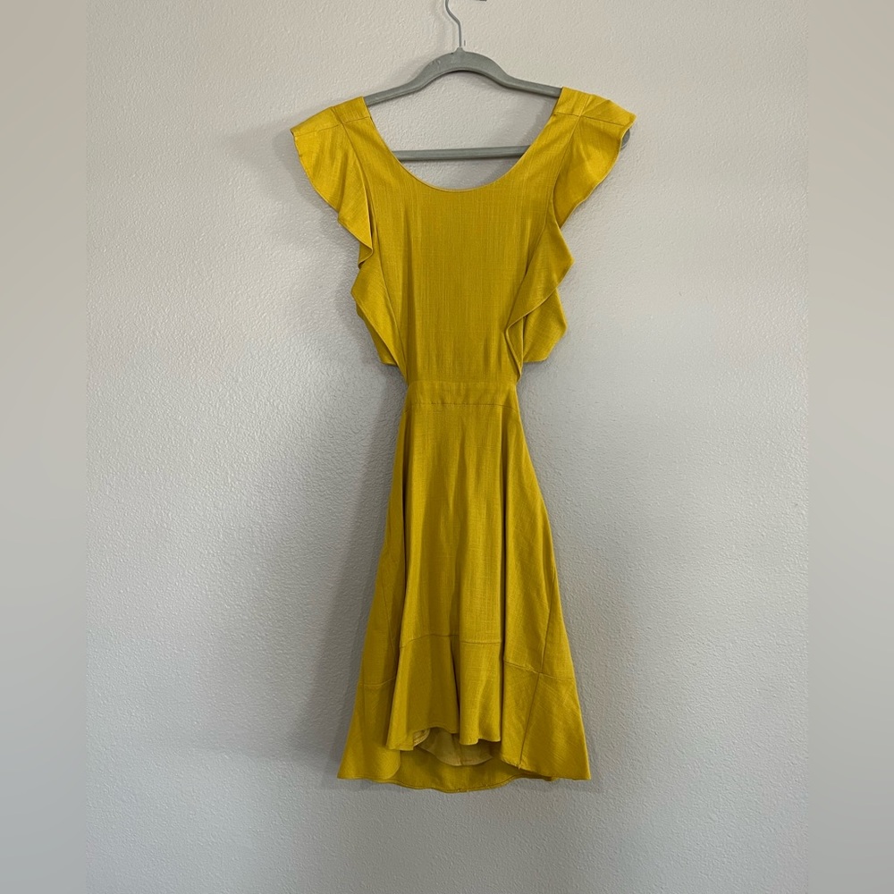 Hello Molly Mustard Cutout Dress